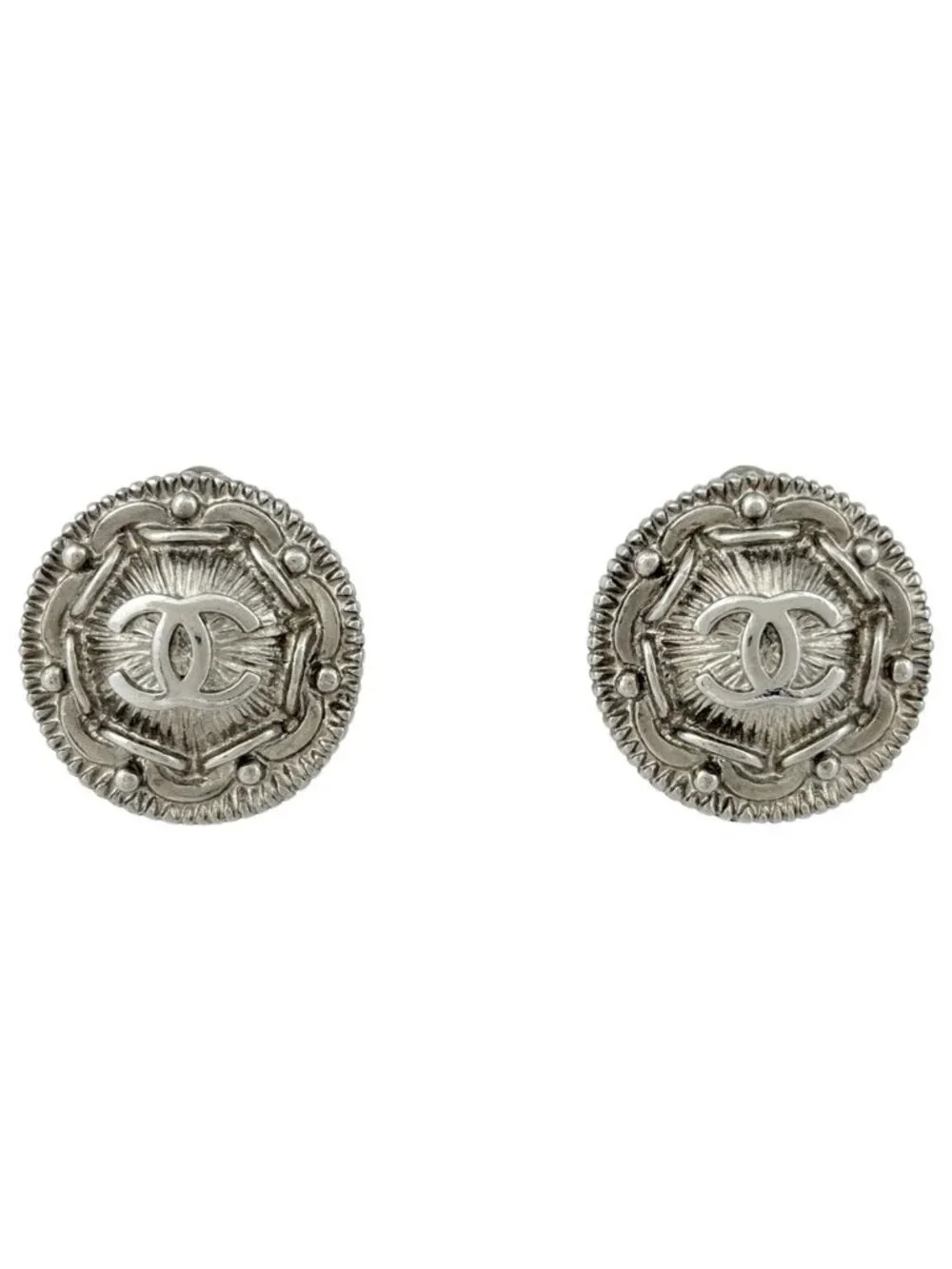 Chanel CC Logo Round Earrings CC Mark